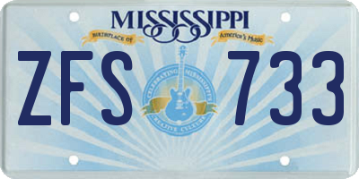 MS license plate ZFS733