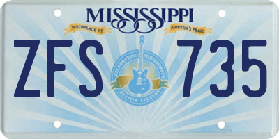 MS license plate ZFS735