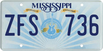 MS license plate ZFS736
