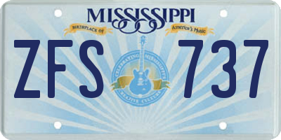 MS license plate ZFS737