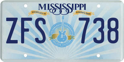 MS license plate ZFS738