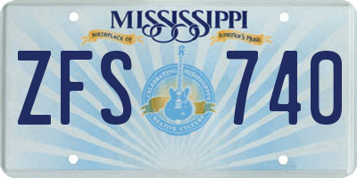 MS license plate ZFS740