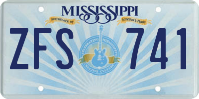 MS license plate ZFS741