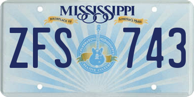 MS license plate ZFS743