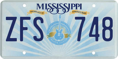 MS license plate ZFS748