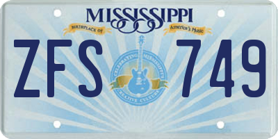 MS license plate ZFS749