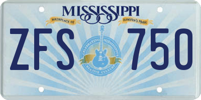 MS license plate ZFS750