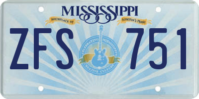 MS license plate ZFS751
