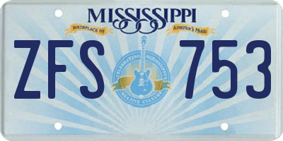 MS license plate ZFS753