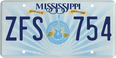 MS license plate ZFS754