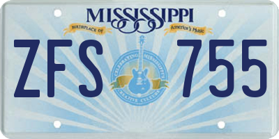 MS license plate ZFS755