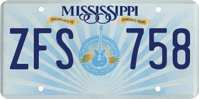 MS license plate ZFS758