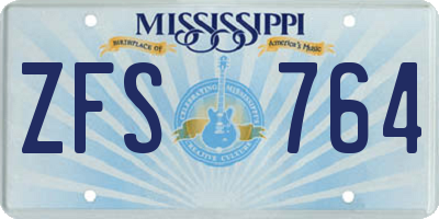 MS license plate ZFS764