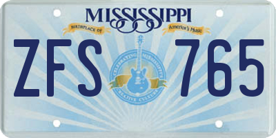 MS license plate ZFS765