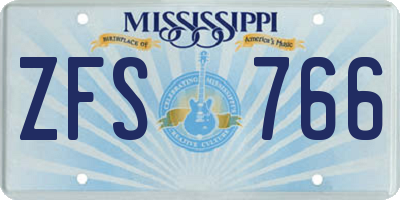 MS license plate ZFS766