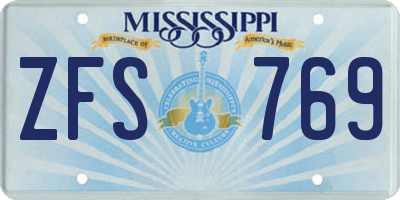MS license plate ZFS769