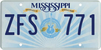 MS license plate ZFS771
