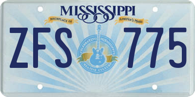 MS license plate ZFS775