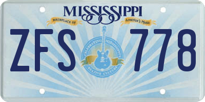 MS license plate ZFS778