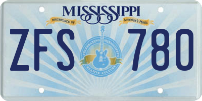 MS license plate ZFS780