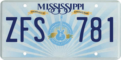 MS license plate ZFS781
