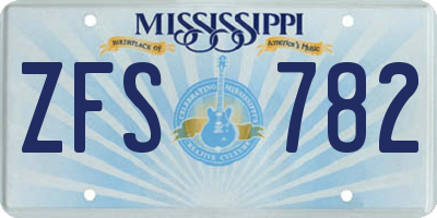 MS license plate ZFS782