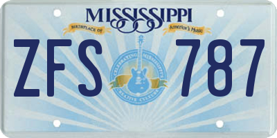 MS license plate ZFS787