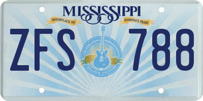 MS license plate ZFS788