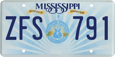 MS license plate ZFS791