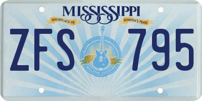 MS license plate ZFS795
