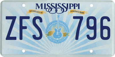 MS license plate ZFS796