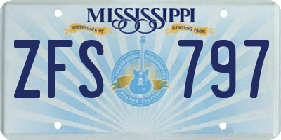 MS license plate ZFS797