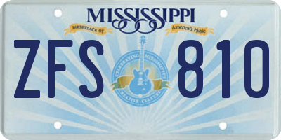 MS license plate ZFS810