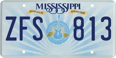 MS license plate ZFS813