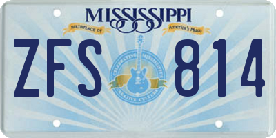 MS license plate ZFS814