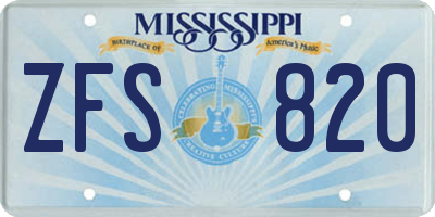 MS license plate ZFS820