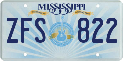 MS license plate ZFS822