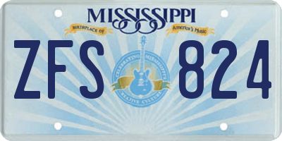 MS license plate ZFS824