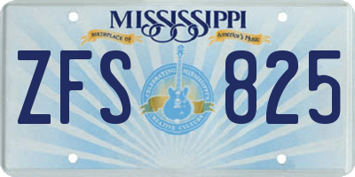 MS license plate ZFS825