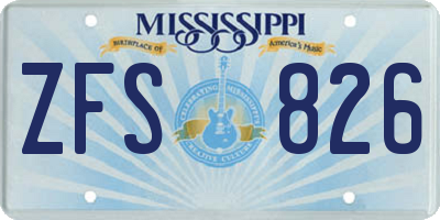 MS license plate ZFS826