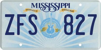 MS license plate ZFS827