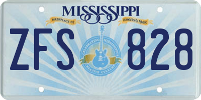 MS license plate ZFS828