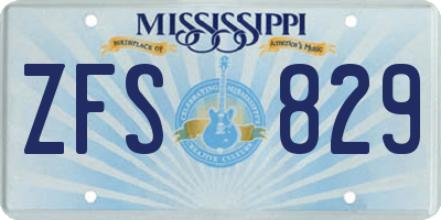 MS license plate ZFS829