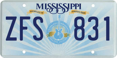 MS license plate ZFS831