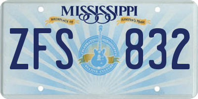 MS license plate ZFS832