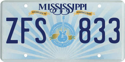 MS license plate ZFS833