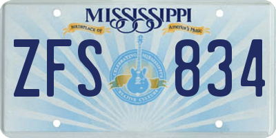 MS license plate ZFS834