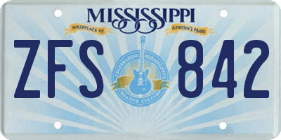 MS license plate ZFS842