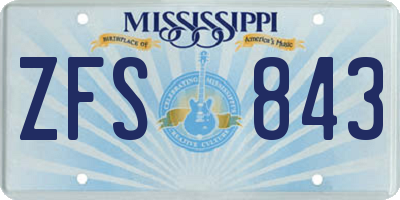 MS license plate ZFS843