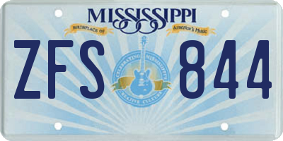 MS license plate ZFS844